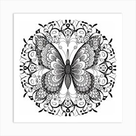 Butterfly Mandala 1 Art Print