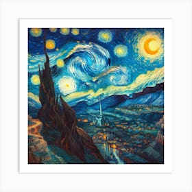 Van Gogh Painted A Starry Night Over The Grand Canyon Art Print