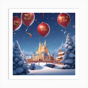 New Year At Disneyland Art Print