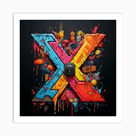 Graffiti Letter X Art Print