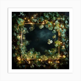 Shamrock Frame With Lights Art Print