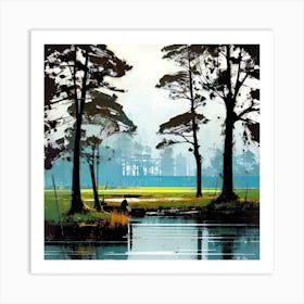 Pond With Trees 1 Art Print