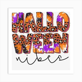 Halloween Vibes Tie Dye Leopard Men Women Art Print