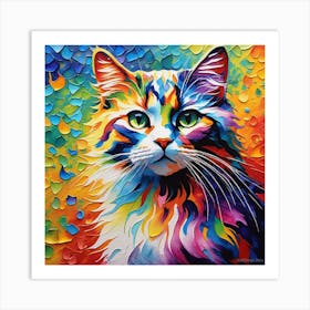 colorful cat Art Print