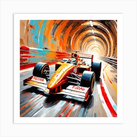 F1 Racing Car In The Tunnel Art Print