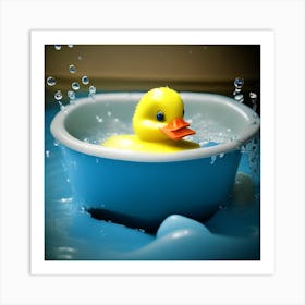 Duck In A Tub Art Print