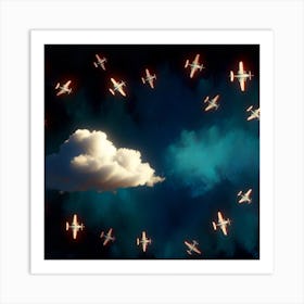 Airplanes In The Sky 3 Art Print