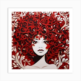 Woman With Red Hair Art Print