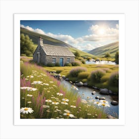 A dreamy Scottish cottage Art Print