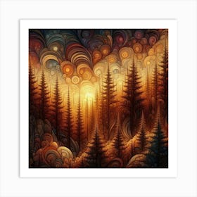 Sunset Forest Art Print