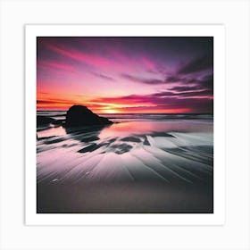 Sunset At The Beach 14 Art Print