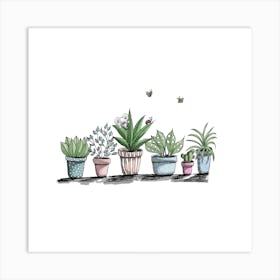 Summer Plants Square Art Print