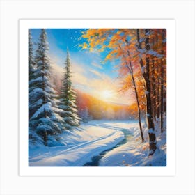 Winter In The Forest Art Print