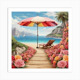 Roses On The Beach 8 Art Print