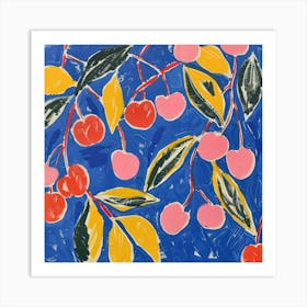 Cherries Matisse Style 2 Art Print