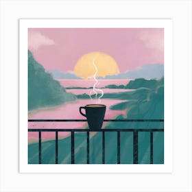 Coffee On The Balcony 2 Art Print