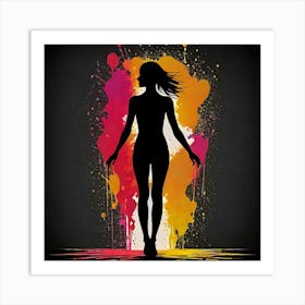 Silhouette Of A Woman Art Print