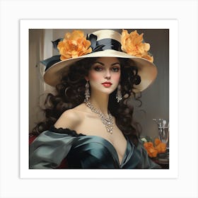 Lady In A Hat 1 Art Print