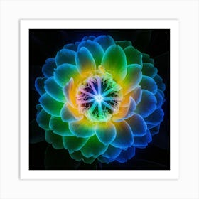 Floral Luminescence Ultraviolet Elegance Art Print