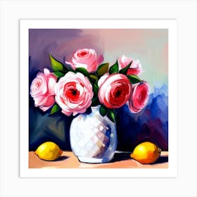 Flowers And Lemons Art Print