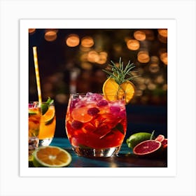 Cocktail At The Bar Art Print