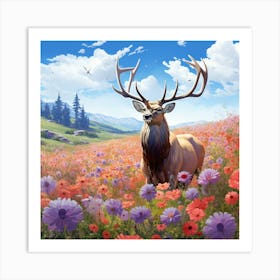 Deer In The Meadow 7 Art Print