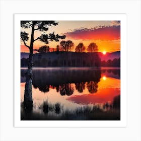 Sunset On The Lake Art Print