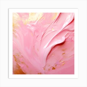 Abstract Pink And Gold Painting 1 Art Print