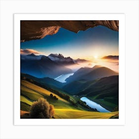 Sunrise In The Mountains 15 Art Print