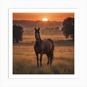 Sunset Horse 1 Art Print