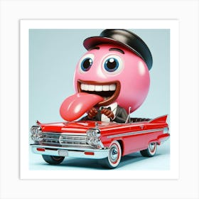 Pink Car Art Print