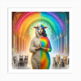 Rainbows And Cats Art Print