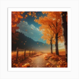 Autumn Pumpkins Art Print