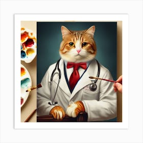 Doctor Cat 10 Art Print