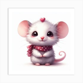 Mouse cub Valentine's day 1 Art Print