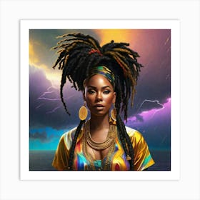 Woman With Dreadlocks 1 Art Print