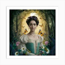 Lady In The Woods Art Print