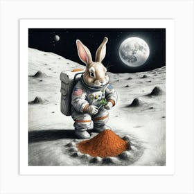 Rabbit On The Moon 8 Art Print