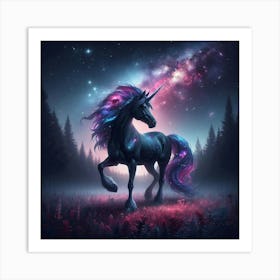 Unicorn In The Night Sky 1 Art Print