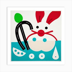 Rabbit In The Water Art Print