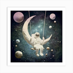 Swinging Astronaut Art Print