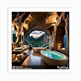 Bathroom In A Cave Art Print