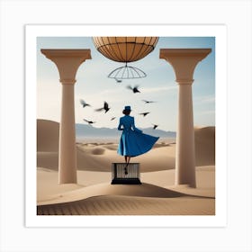 Woman In The Desert 15 Art Print