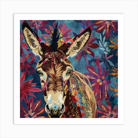 Patchwork Quilted Donkey 1 Art Print