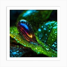 Mutant Humanoide Half Slug Tranlucide Glow Half Alien Macro Mini Bioluminesent In Dunts Jungle 1 Art Print