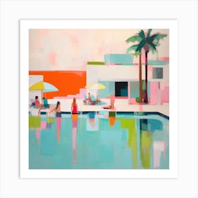 Pool Days Colorblock 14 Art Print