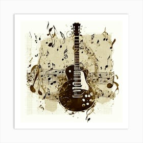 Guitar And Music Notes 5 Art Print