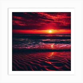 Sunset On The Beach 829 Art Print