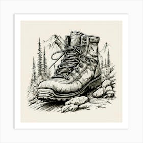 Hiking Boot Art Print