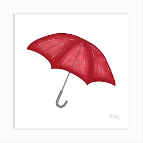 Red Umbrella Art Print